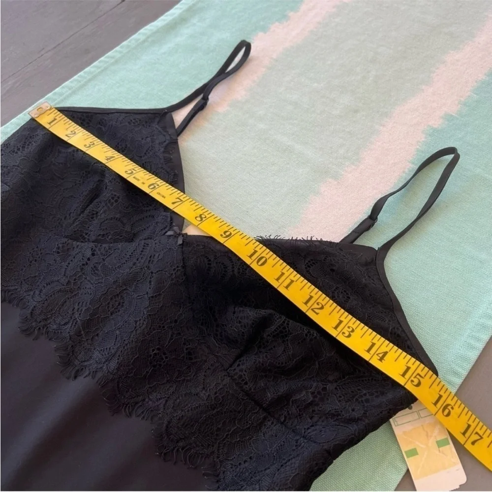 Gilligan & O’Malley Vintage Black Lace Trim Nightgown Slip NWT